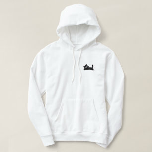 Lazy Black Cat T-Shirt - relaxerad och uppspelande Hoodie