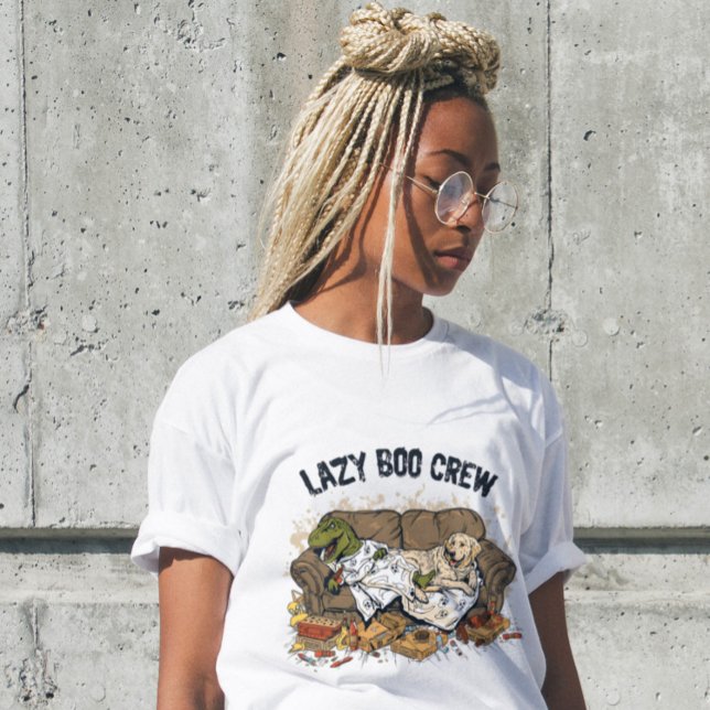 Lazy Boo Crew Manar Halloween T-Shirt (Skapare uppladdad)