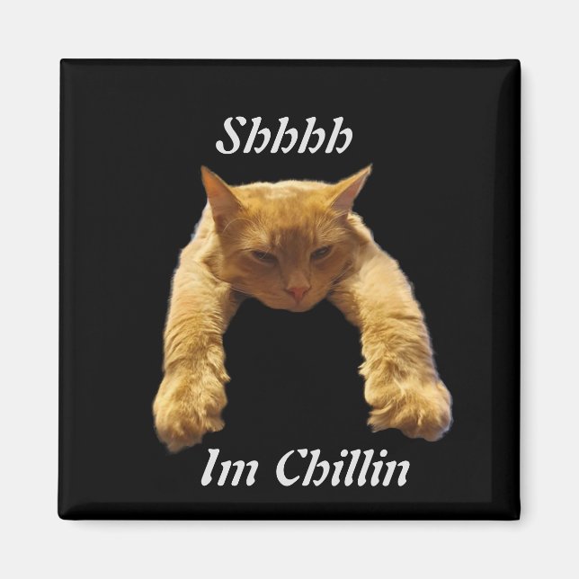 Lazy Brown Cat Chillin, Fridge Magnet (Framsidan)