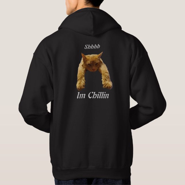 Lazy Brown Cat Chillin, Hoodie (Baksida)