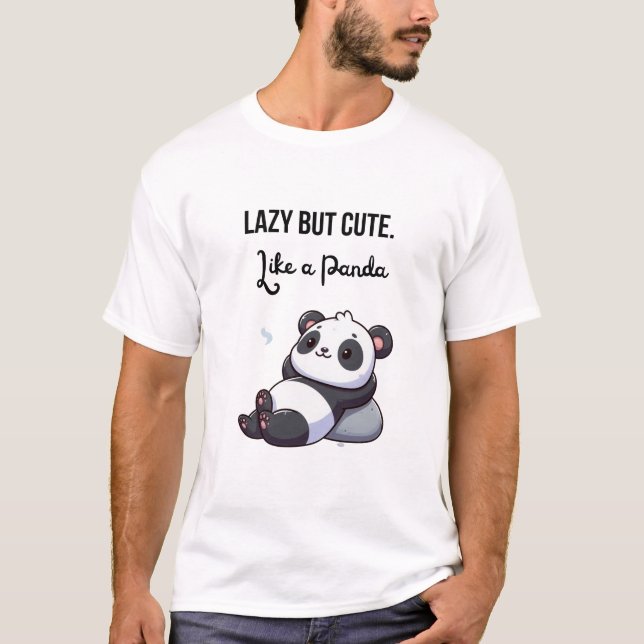 lazy but cute like panda t shirt (Framsida)