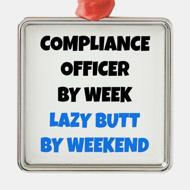 Lazy Butt Compliance Officer Julgransprydnad Metall (Framsidan)