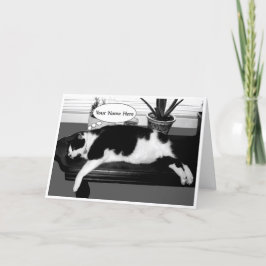 Lazy Cat Birthday Card Kort