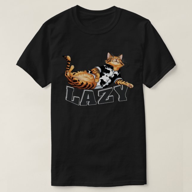 Lazy Cat [CC-CatCow] T Shirt (Design framsida)