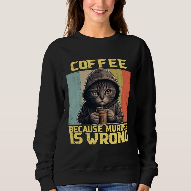 lazy cat coffee because is wrong kitty t shirt (Framsida)