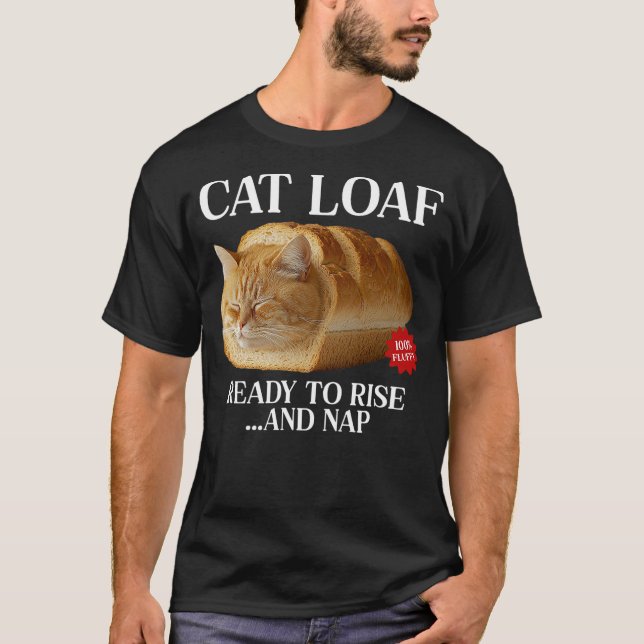Lazy Cat Loaf Kitten Bread Funny Loafing Cat T Shirt (Framsida)