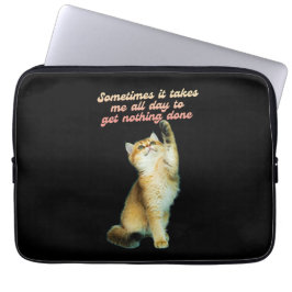 Lazy Cat Lover Funny Cute Cat Laptop Fodral
