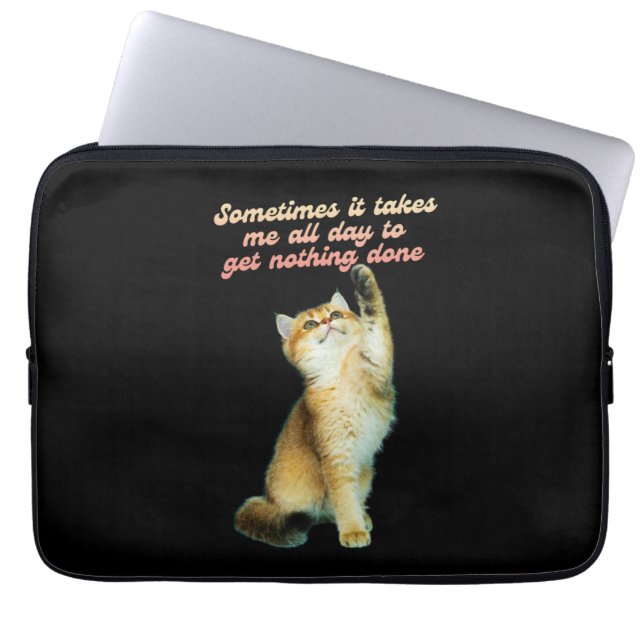 Lazy Cat Lover Funny Cute Cat Laptop Fodral (Framsidan)