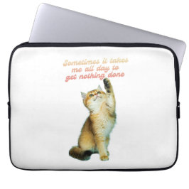 Lazy Cat Lover Funny Cute Cat Laptop Fodral