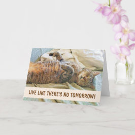 Lazy Cat Philosophy Birthday Kort