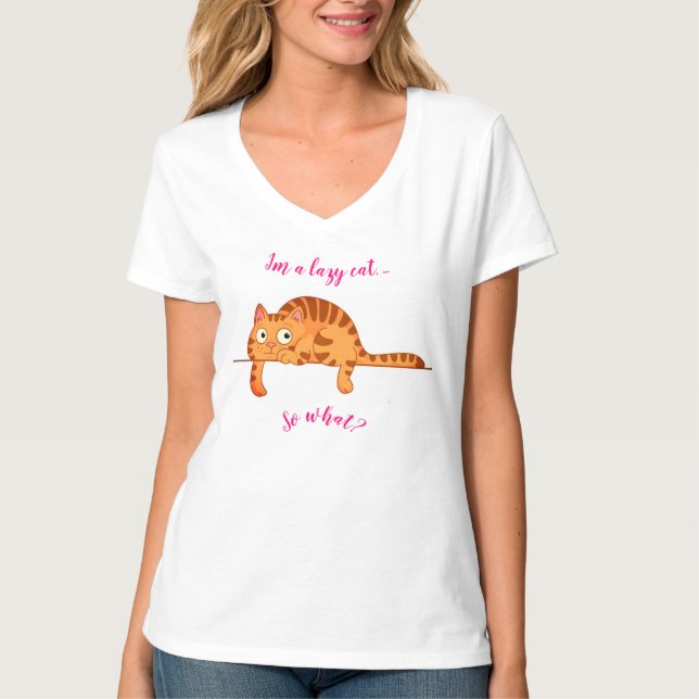 Lazy Cat T Shirt (Framsida)