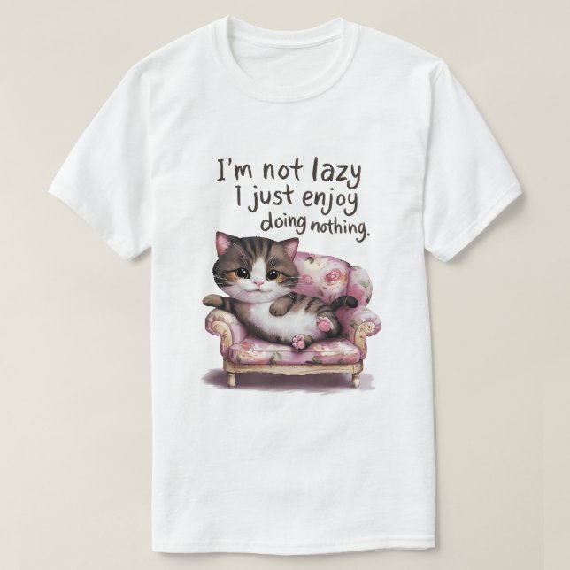 Lazy cat t shirt (Design framsida)
