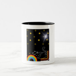 Lazy cat Två-Tonad mugg