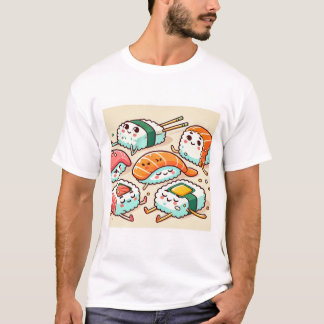 Lazy Cats på Sushi T Shirt
