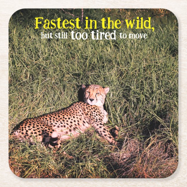Lazy cheetah-foto underlägg papper kvadrat (Framsidan)