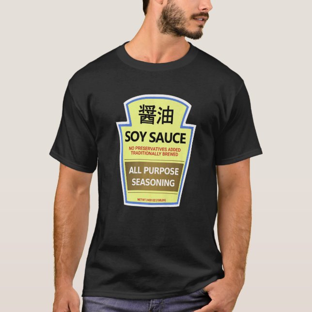 Lazy Costume Tees Soy Sauce Flaska T Shirt (Framsida)