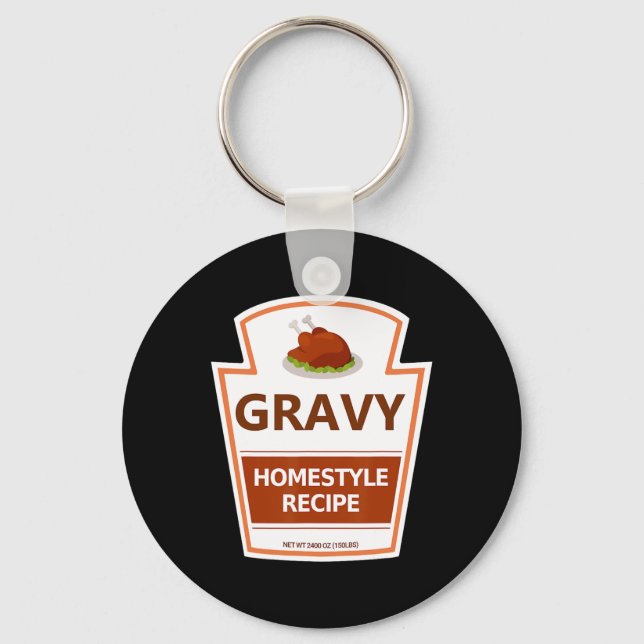 Lazy Costume Thanksgiving Gravy Burk Nyckelring (Framsida)