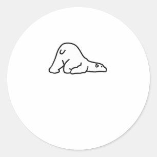 Lazy Cute Polar Bear Animal Lover Runt Klistermärke