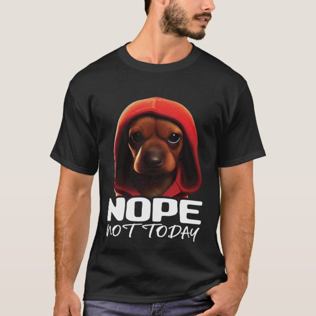 Lazy Dachshund nr T Shirt (Framsida)