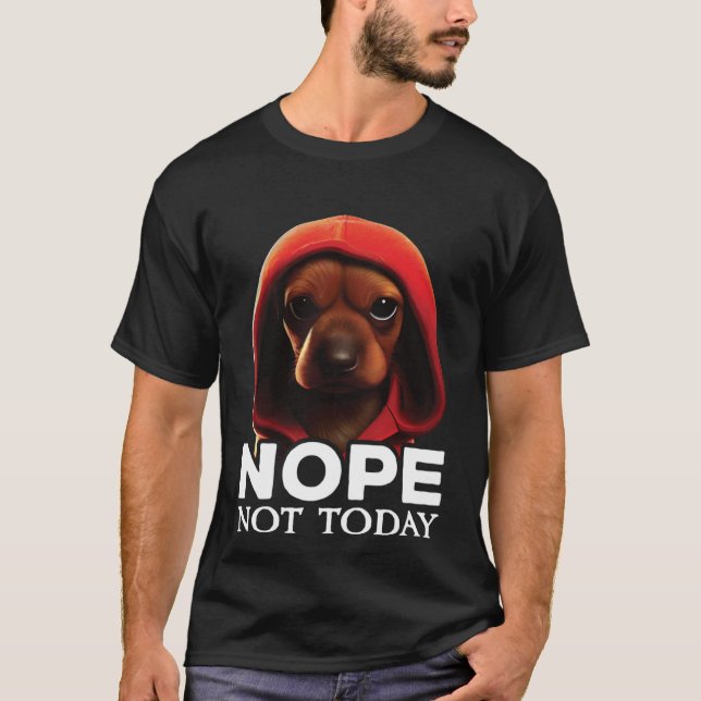Lazy Dachshund nr T Shirt (Framsida)