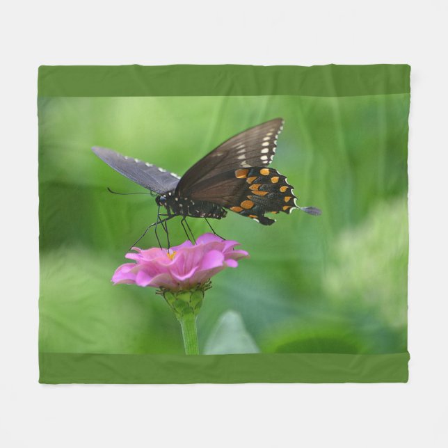 Lazy-dagar för sommarfjäril fleecefilt (Framsidan (Horisontell))