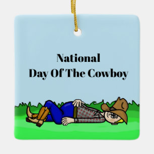 Lazy-dagen i Cowboyens prydent Julgransprydnad Keramik