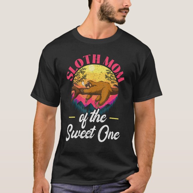 Lazy Däggdjur Sloth Mamma Mor Slow T Shirt (Framsida)