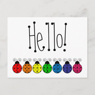 Lazy Daisy Ladybug Postcard Vykort