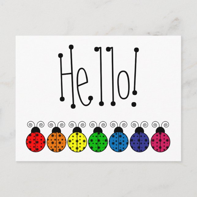 Lazy Daisy Ladybug Postcard Vykort (Framsida)