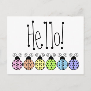 Lazy Daisy Ladybug Postcard Vykort