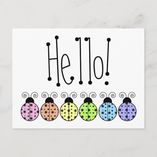 Lazy Daisy Ladybug Postcard Vykort (Framsida)