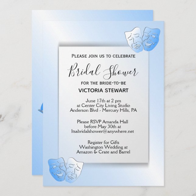 Lazy Day Sailing Theater Inbjudningskort för möhip (Fram/baksida)