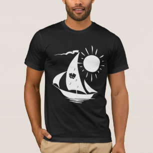 Lazy Day Sailing Theater Music White Sailboat T Shirt