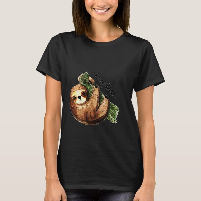Lazy Day Sloth 107 T Shirt (Framsida)