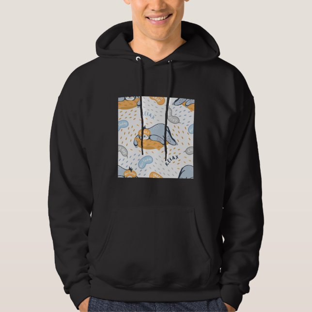 Lazy Day Sloth Hoodie (Framsida)
