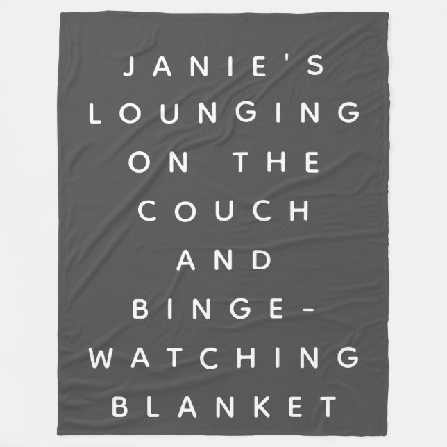 Lazy Days Binge Viktigt-Gråttets anpassade namn Fleecefilt (Framsidan)