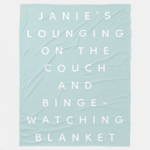 Lazy Days Binge Watching Quote Personlig Fleecefilt