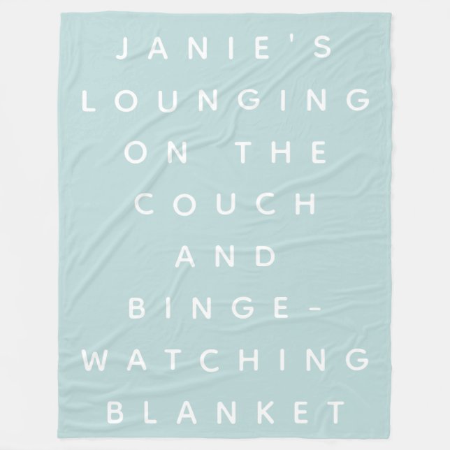 Lazy Days Binge Watching Quote Personlig Fleecefilt (Framsidan)