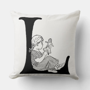 Lazy Days Brev 'L' Monogram Kudde