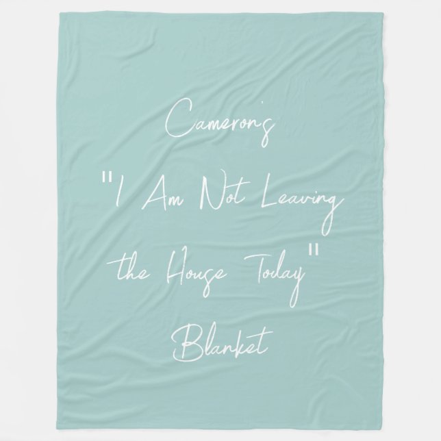 Lazy Days Homebody Quote Personlig Blue Fleecefilt (Framsidan)