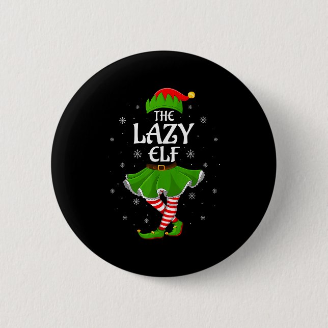 Lazy Elf-julfamiljen Flickor Kvinnor Elf Squad Xm Knapp (Framsida)