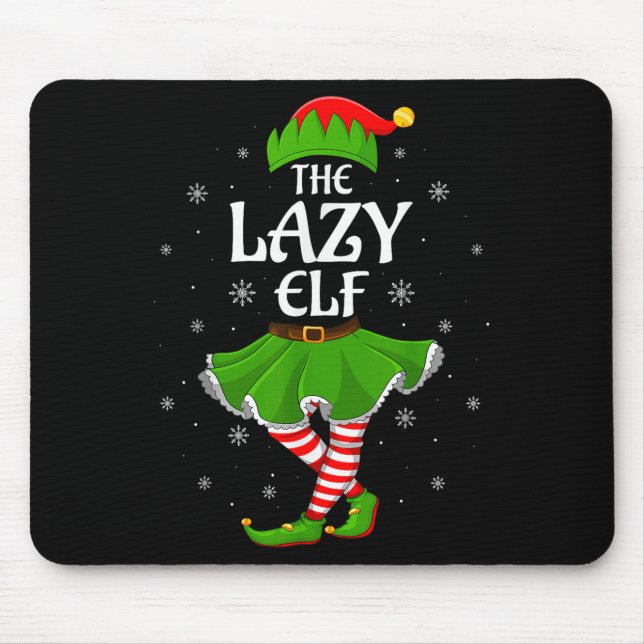 Lazy Elf-julfamiljen Flickor Kvinnor Elf Squad Xm Musmatta (Framsidan)