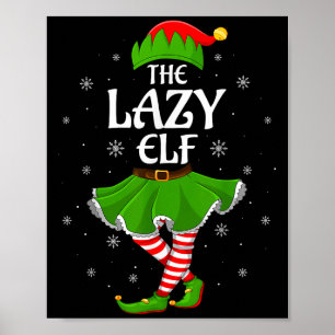 Lazy Elf-julfamiljen Flickor Kvinnor Elf Squad Xm Poster