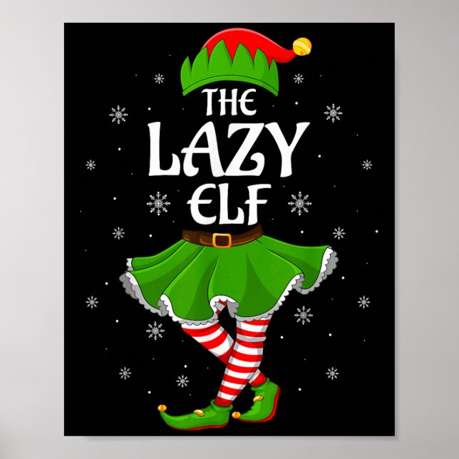 Lazy Elf-julfamiljen Flickor Kvinnor Elf Squad Xm Poster (Framsidan)