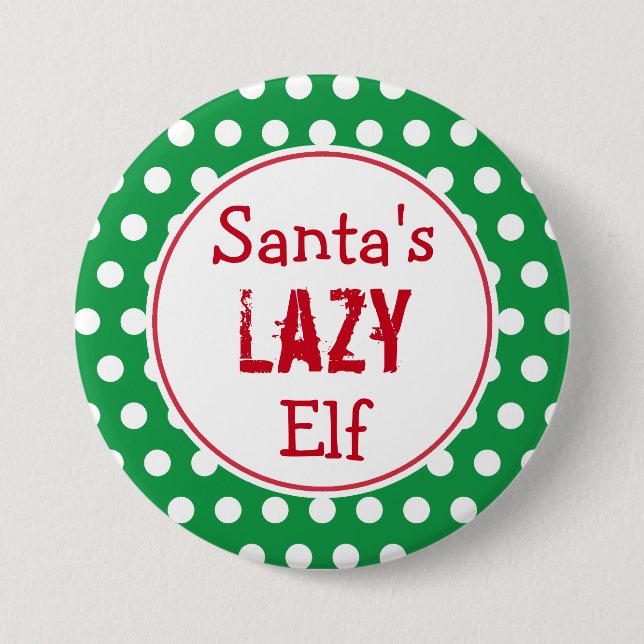 Lazy Elf-julklapp Pin Knapp (Framsida)