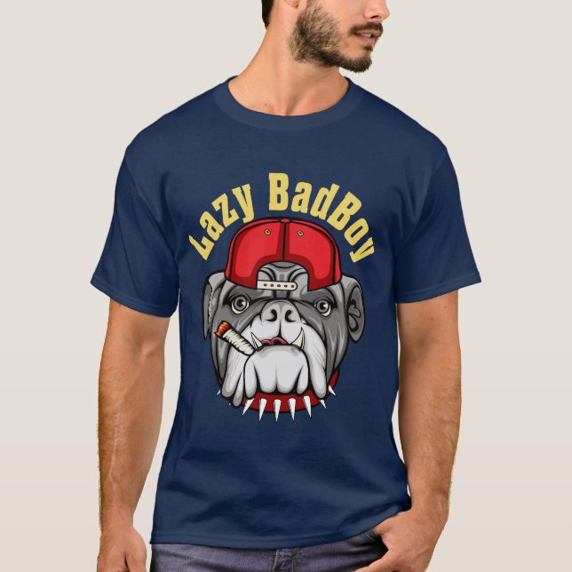 Lazy English Bulldog T-Shirt (Framsida)