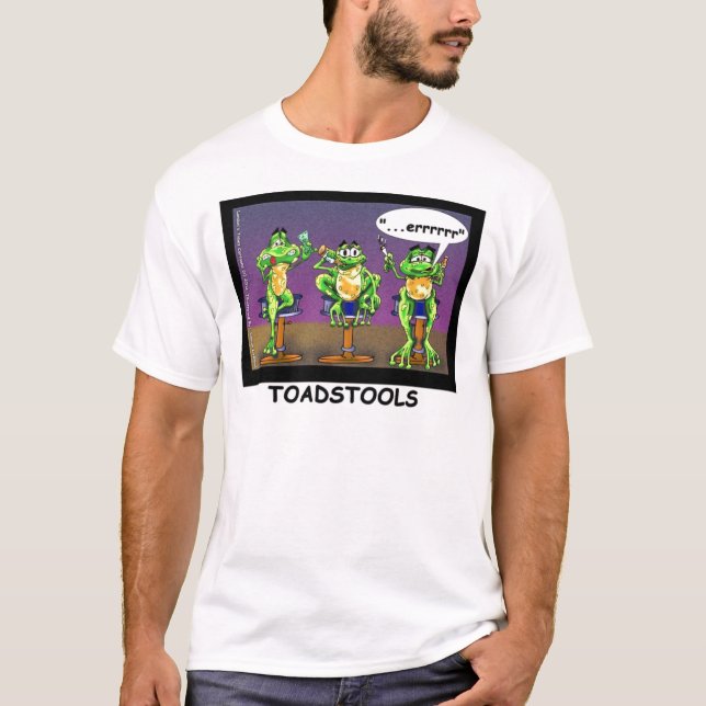 Lazy Frogs alias Toadstools Funny Gifts & Tees Tee (Framsida)