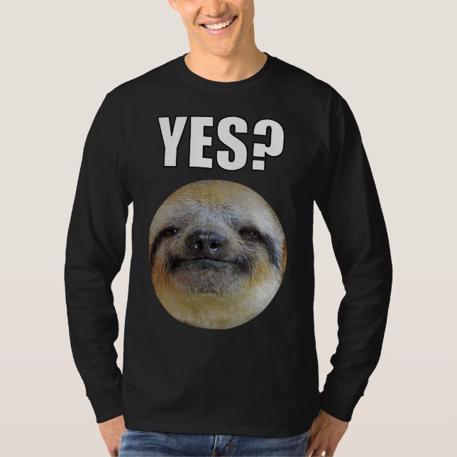 Lazy Funny Sloth Ja T Shirt (Framsida)