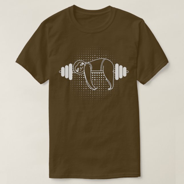 Lazy Gym Sloth Barbell T Shirt (Design framsida)