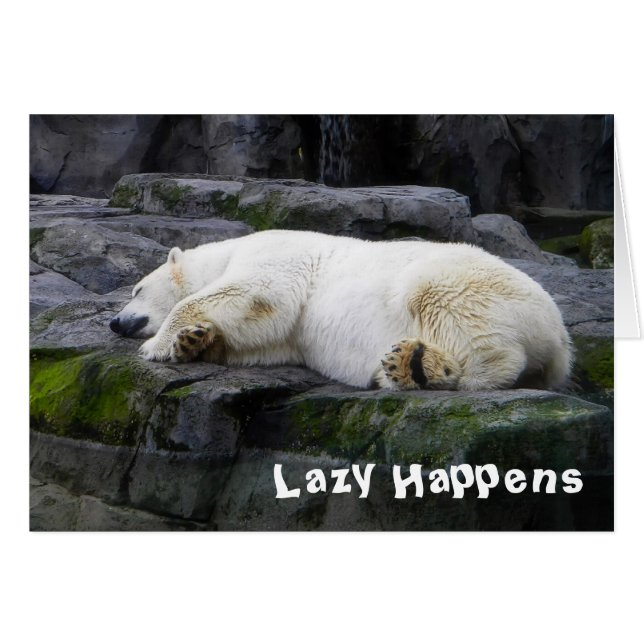 Lazy Happens Polar Bear Hälsningskort (Framsidan Horizontal)